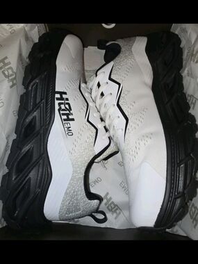 Hqh Emo HQ0101 White/Black Mesh Rubber Low Top Men's Athletic Sneaker Size 10